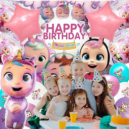 Miniatura 4 de 32 piezas de suministros de fiesta de cumpleaños para bebés decoraciones de cumpleaños de bebé incluyen globos de dibujos animados globos de