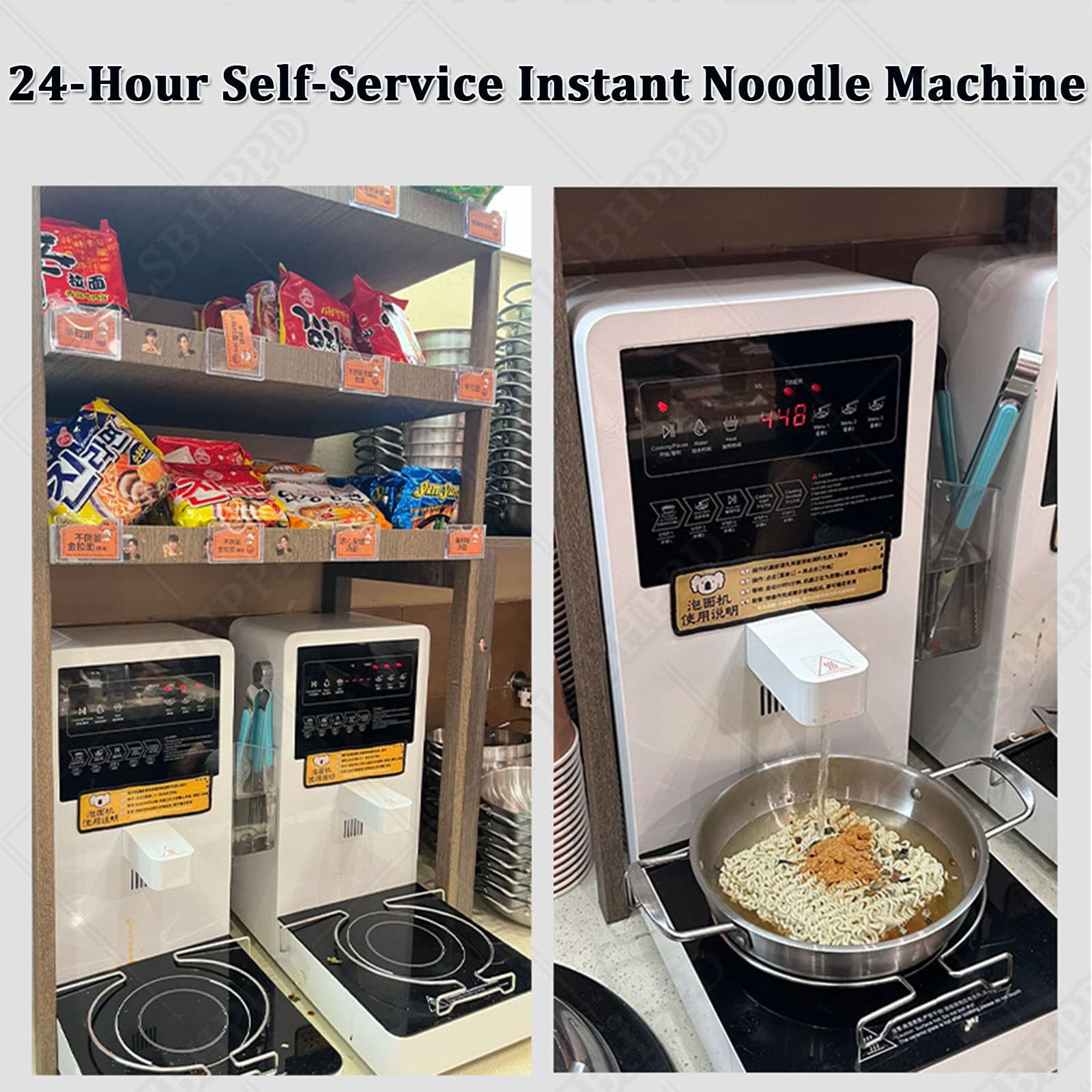 Cuocipasta Elettrico Professionale 2200W, Self-Service, Touchscreen Intelligente, Controllo Temperatura, Anti-bruciatura, Design Portatile, Ideale per Buffet, Hotel e Ristoranti