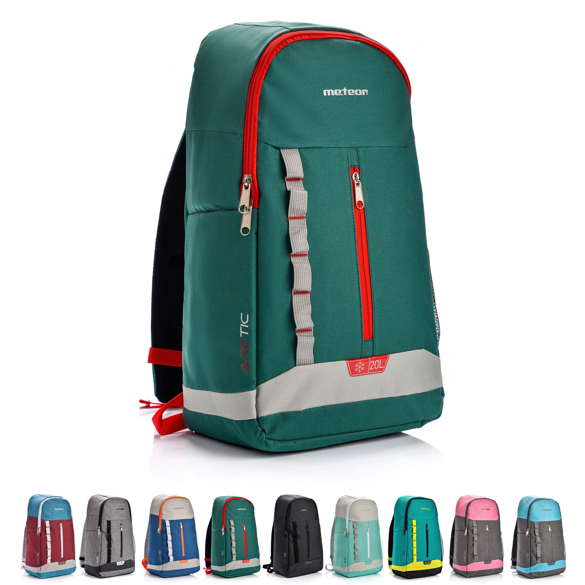 meteor Zaino Termico per Pic nic Viaggio Campeggio Barbecue all'Aperto Eventi - Zaino Isoterma 10 L o 20 L per Alimenti Mantenere Pranzo Arctic