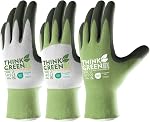 COOLJOB Gardening Gloves for Women and Men, 3 Pairs Recycled Polyester Work Gloves with Rubber Coated, Green, Yard, Ladies Small Size