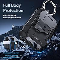Vista 2 de DASFOND Armor - Funda rígida para auriculares Airpods Pro, grado militar, protección completa, a prueba de golpes, soporte de carga inalámbrica