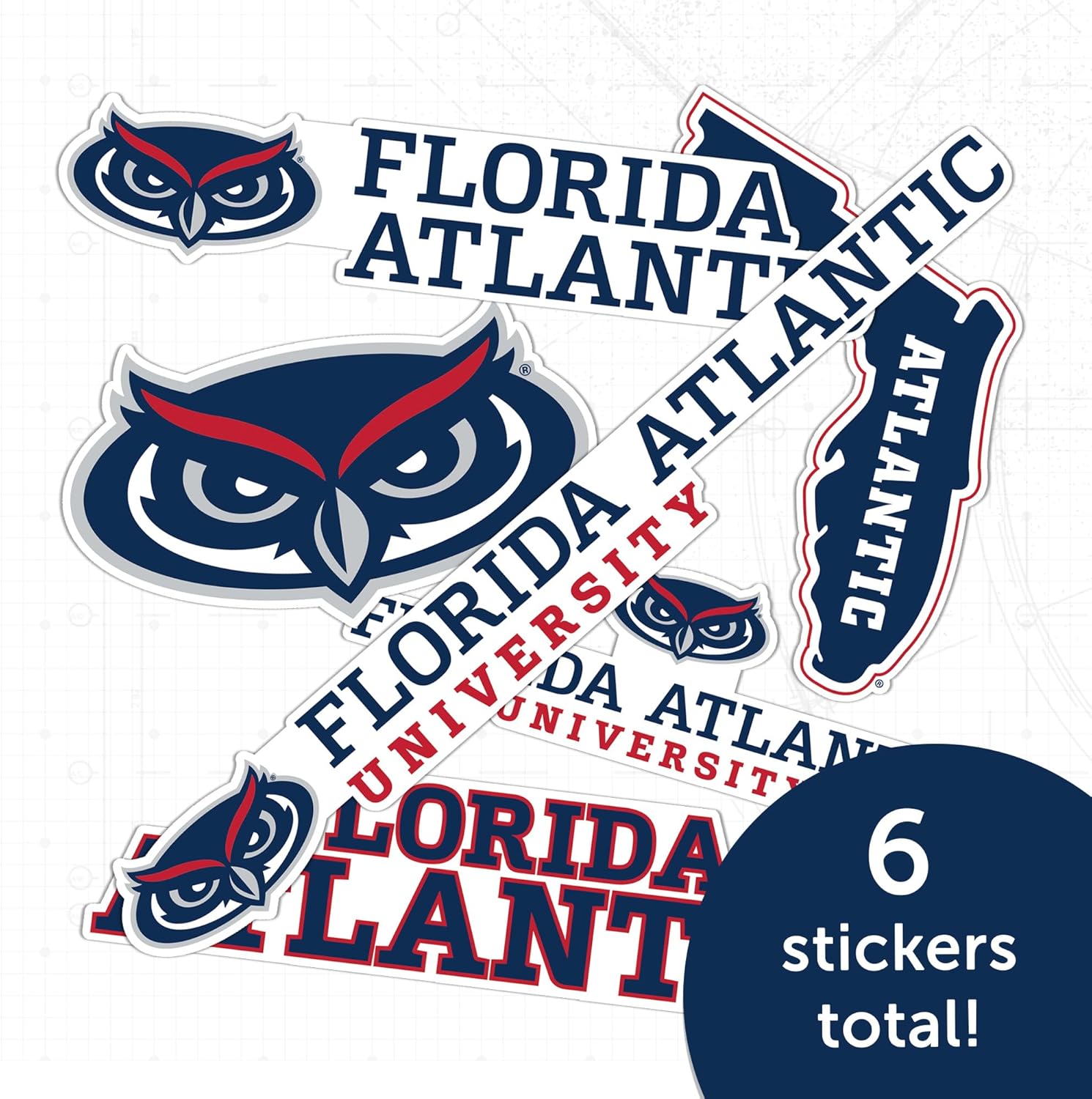 Desert Cactus Florida Atlantic University Sticker Florida Atlantic Owls Vinyl Decal Laptop Water Bottle Car Scrapbook Sheet (Type 2-2) - Image 4