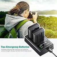 Vista 6 de FirstPower Paquete de 2 baterías EN-EL15/EL15a/EL15b/EL15c y cargador dual USB compatible con Nikon Z6 Z7 D750 D850 D7000 D7100 D7200 D7500 D500