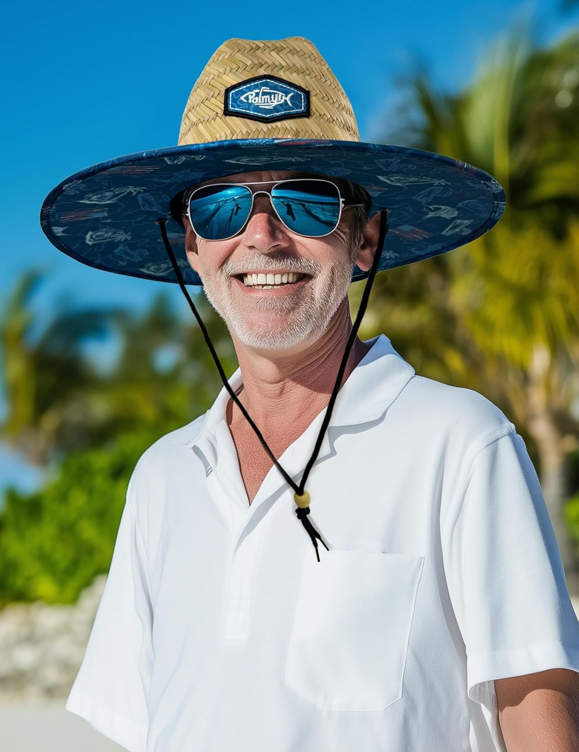 Palmyth Straw Hat for Men & Women Sun Hats, Beach Hat, Fishing Hat Wide Brim UPF 50+ Sun Protection - Image 6