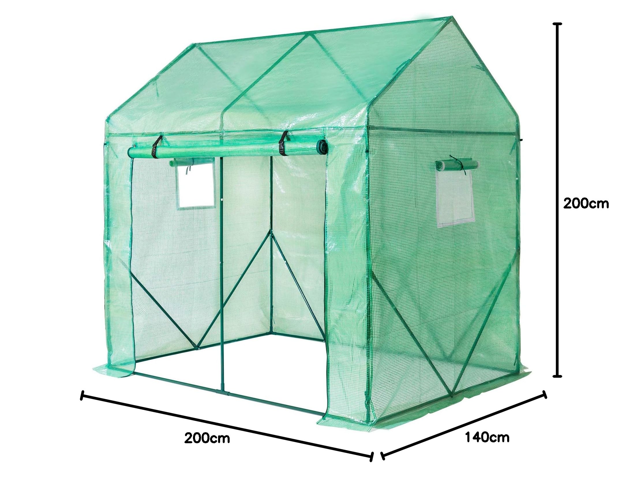 Yorbay Foliengewächshaus 200x140x200 cm mit Belüftungsfenster – Robustes Gewächshaus mit Frostschutz, wasserdicht & uv-beständig – Ganzjähriger Tomaten- & Pflanzenschutz für Garten und Terrasse