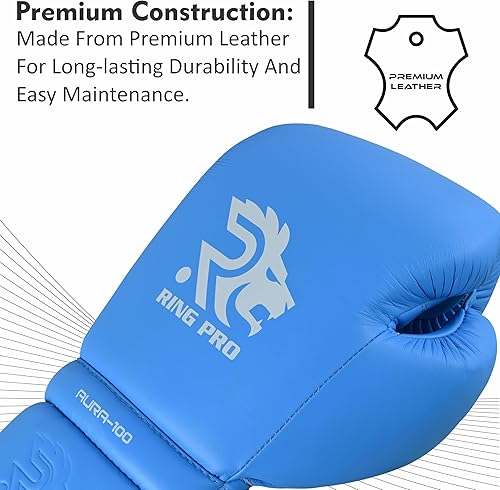 Miniatura 7 de Guantes de boxeo lisos con cordones  Guantes de entrenamiento y combate premium para atletas profesionales de boxeo y artes marciales mixtas