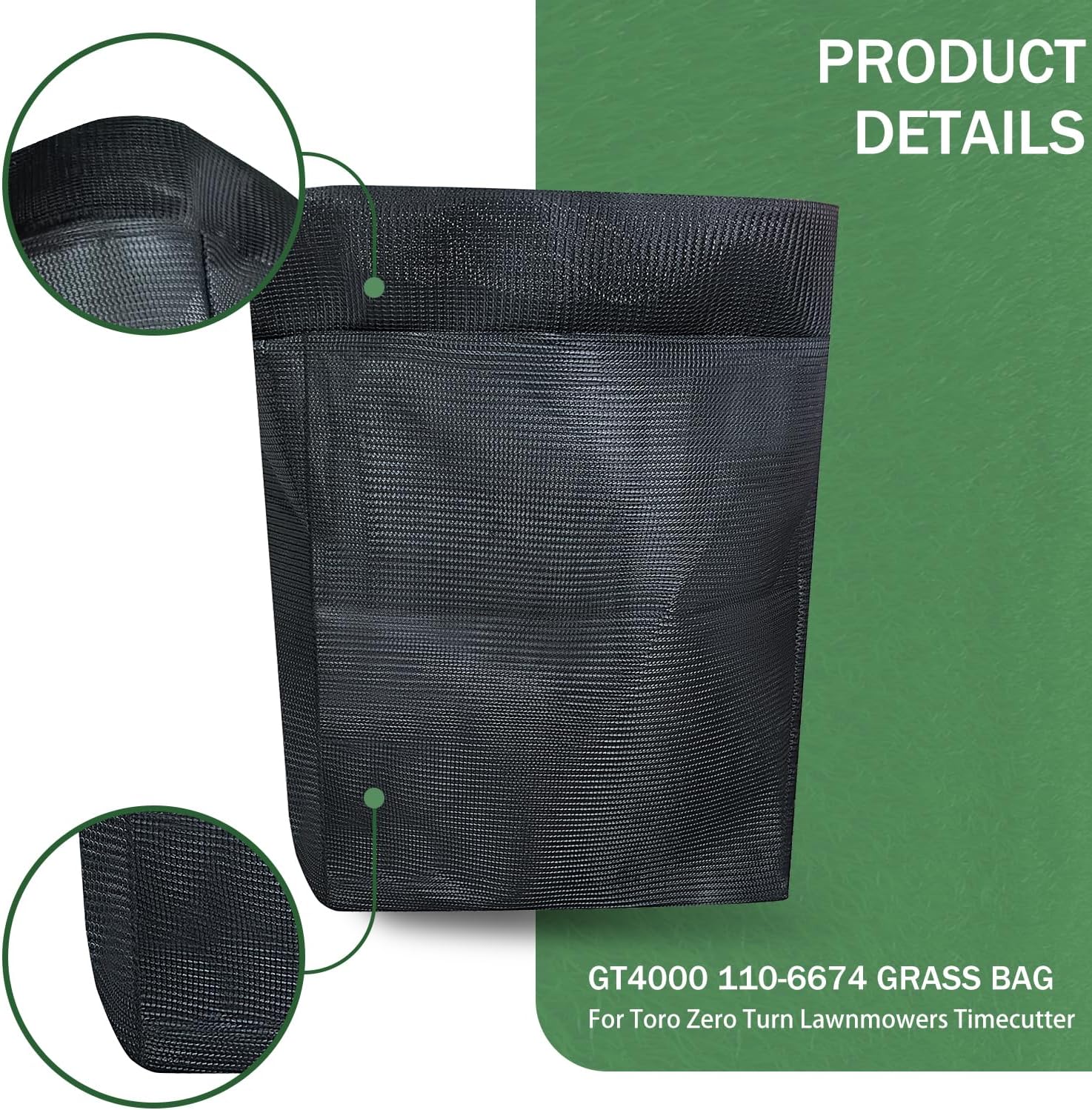 deawater 2pcs GT4000 110-6674 Grass Bag for Toro Zero Turn Lawnmowers Timecutter, GT4000 Grass Collection Cloth Bag, Fits Model 79155, 79171, 79324, 79326, 79333, 79334, 79335 & More