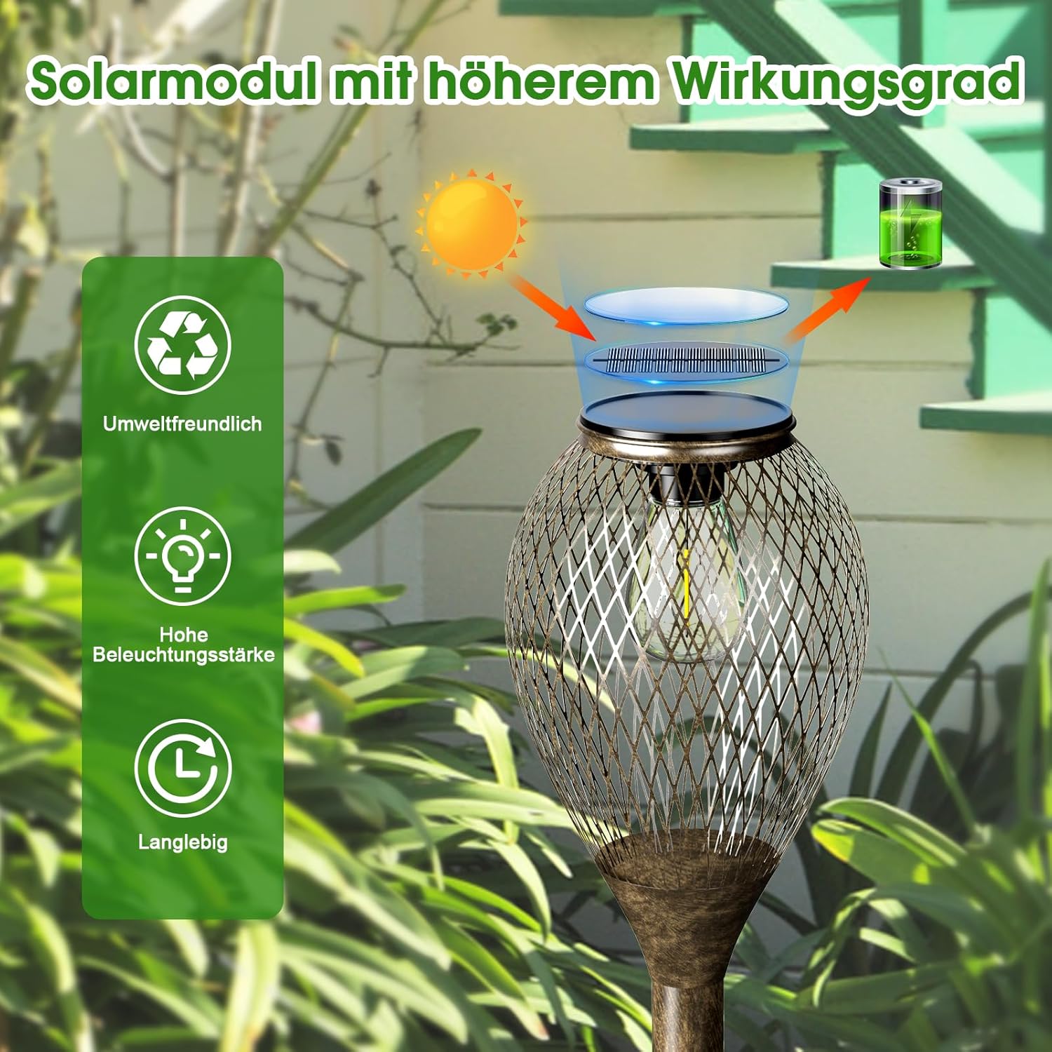 Solar Pathway Lights Outdoor, LED Solar Lights for Outside IP65 Waterproof Landscape Path Garden Decorative Lights Solar Powered Lighting for Yard Patio Walkway Driveway Decor, 4 Pack