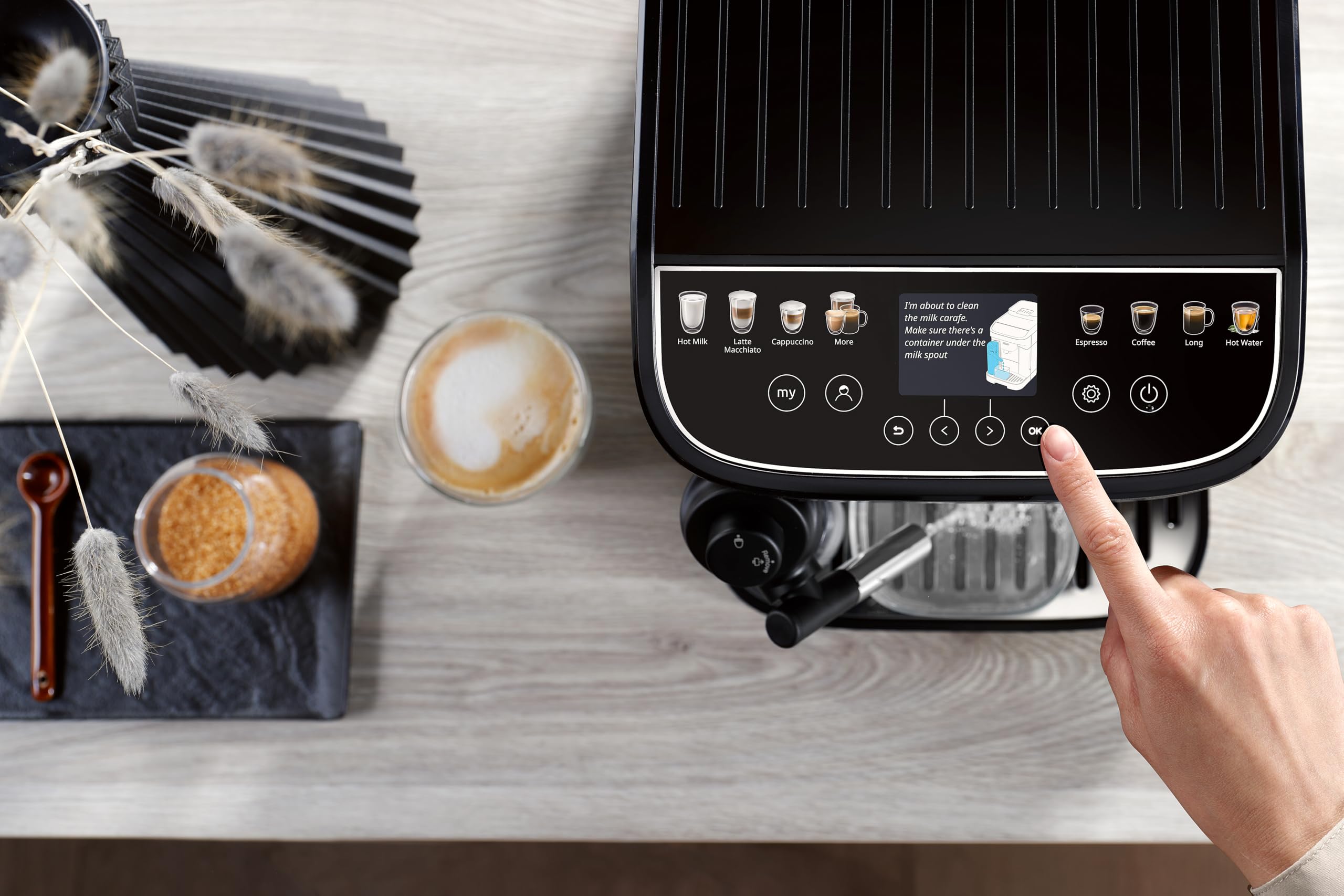 De’Longhi Magnifica Evo Next Kaffeevollautomat mit LatteCrema, 13 One-Touch-Getränke, Touch-Display, Titan ECAM312.80.TB
