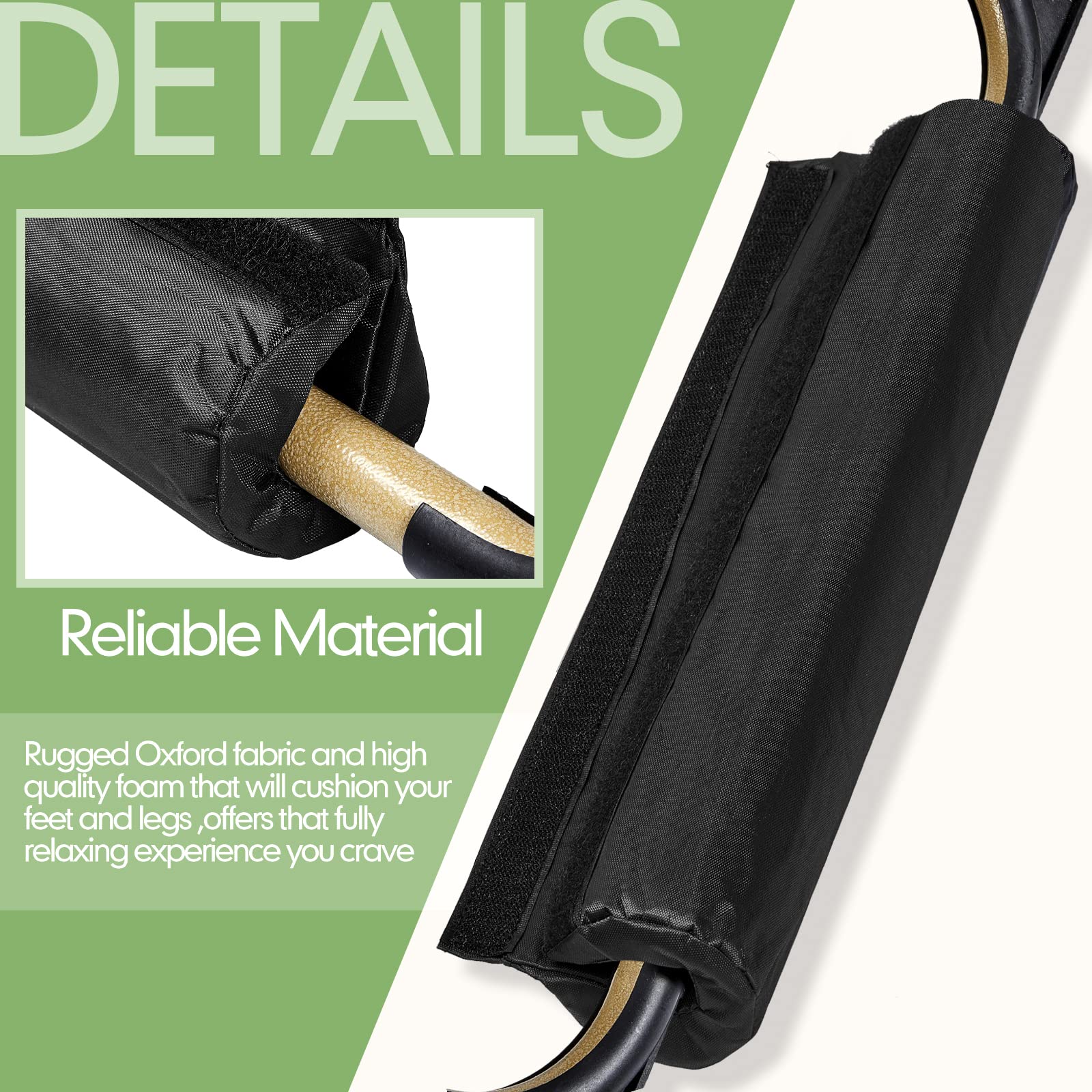 3 piezas de cojín para silla de gravedad cero para reposapiés universal plegable reclinables, accesorios para reposapiés acolchado para patio, césped, campamento al aire libre, uso alto 4