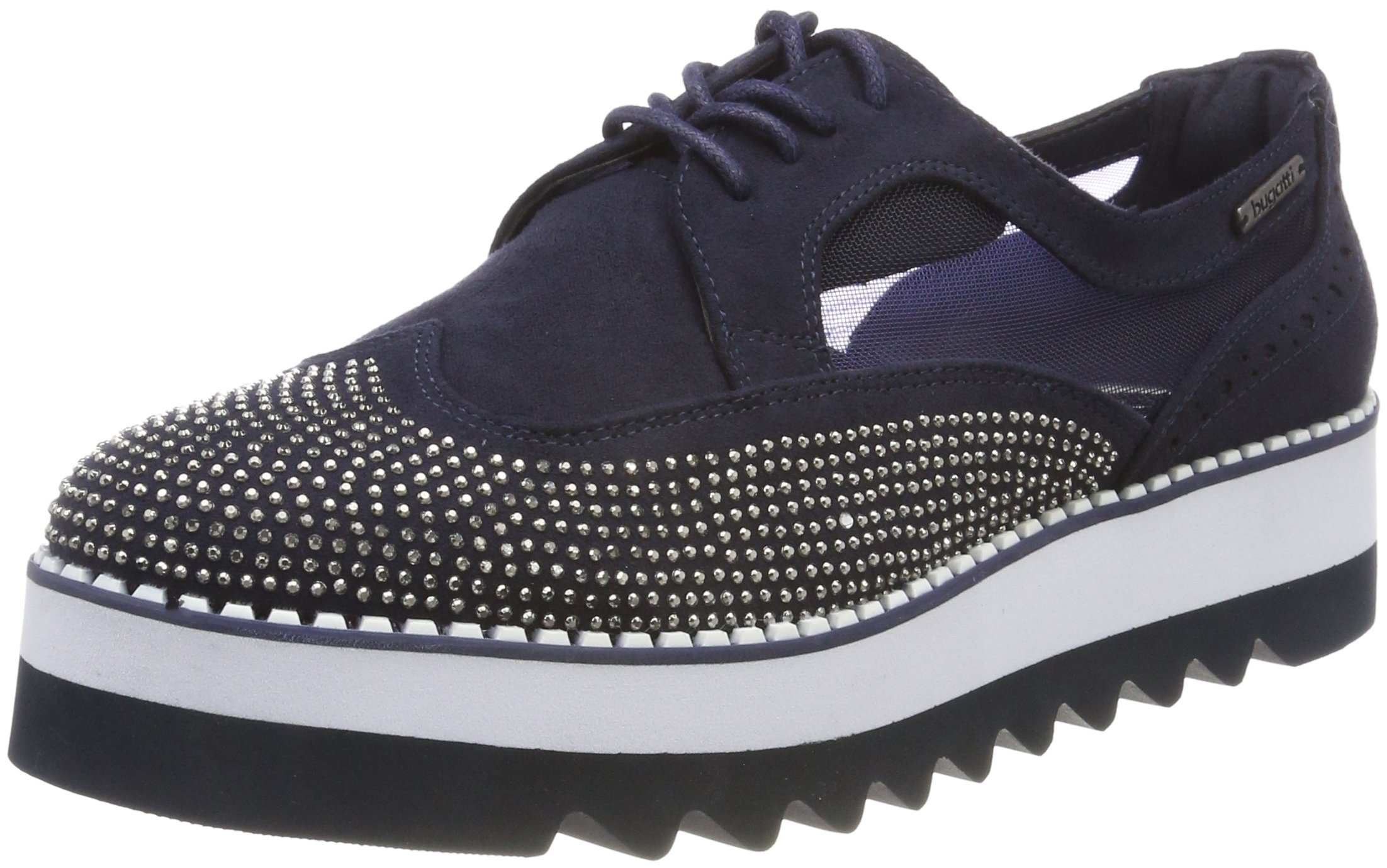 BugattiWomen Blue Lace Up Boat Shoes-3 UK (36 EU) (4 US) (411-41104-6400-4000)