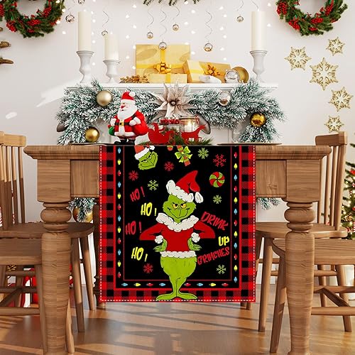 Miniatura 2 de Camino de mesa de Navidad de 13 x 72 pulgadas, decoración navideña de invierno y suministros para el hogar, cocina, comedor, decoración de mesa