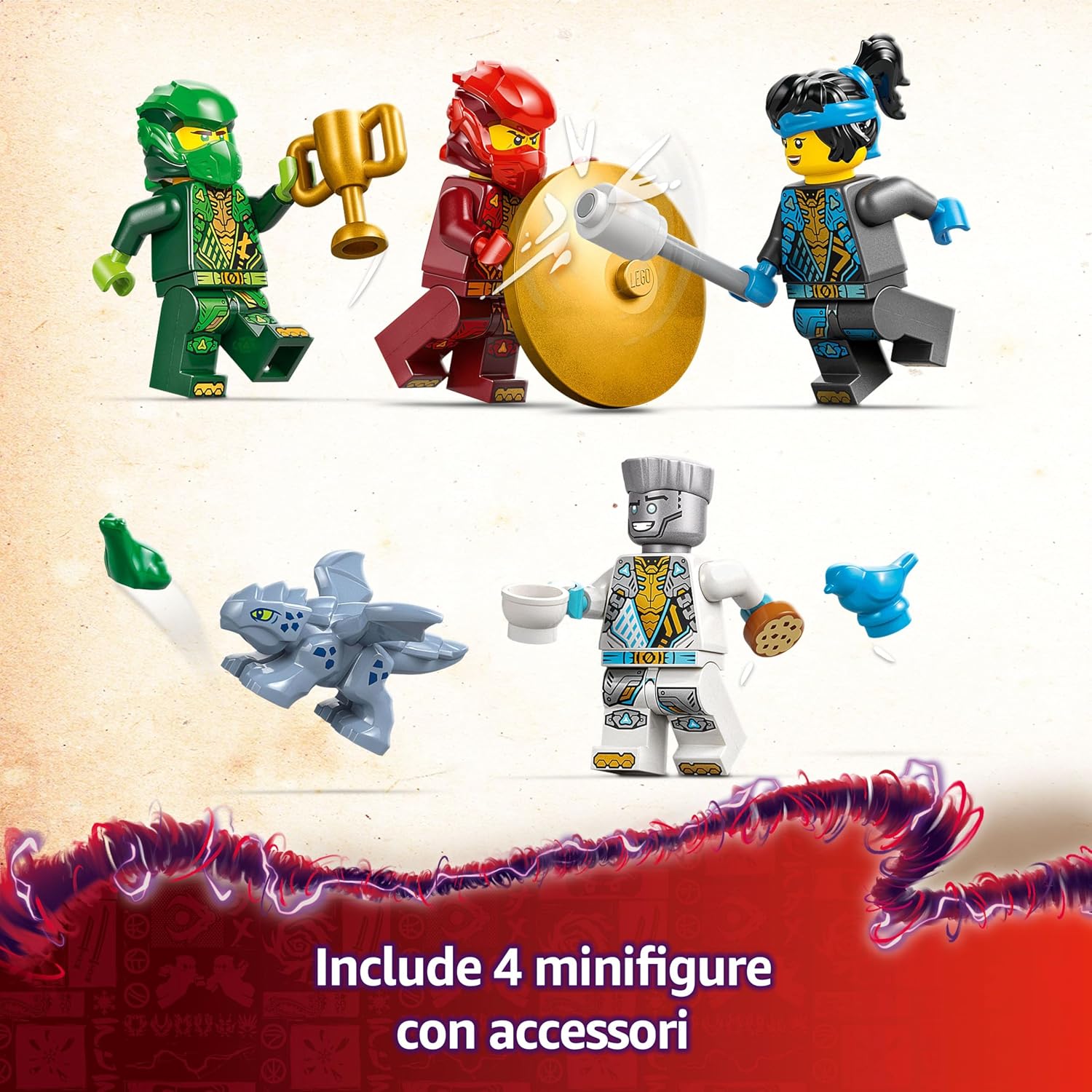 NINJAGO Tempio dello Spinjitzu Ninja - Playset Giocattolo con 4 Minifigure - Lego - Immagine 5