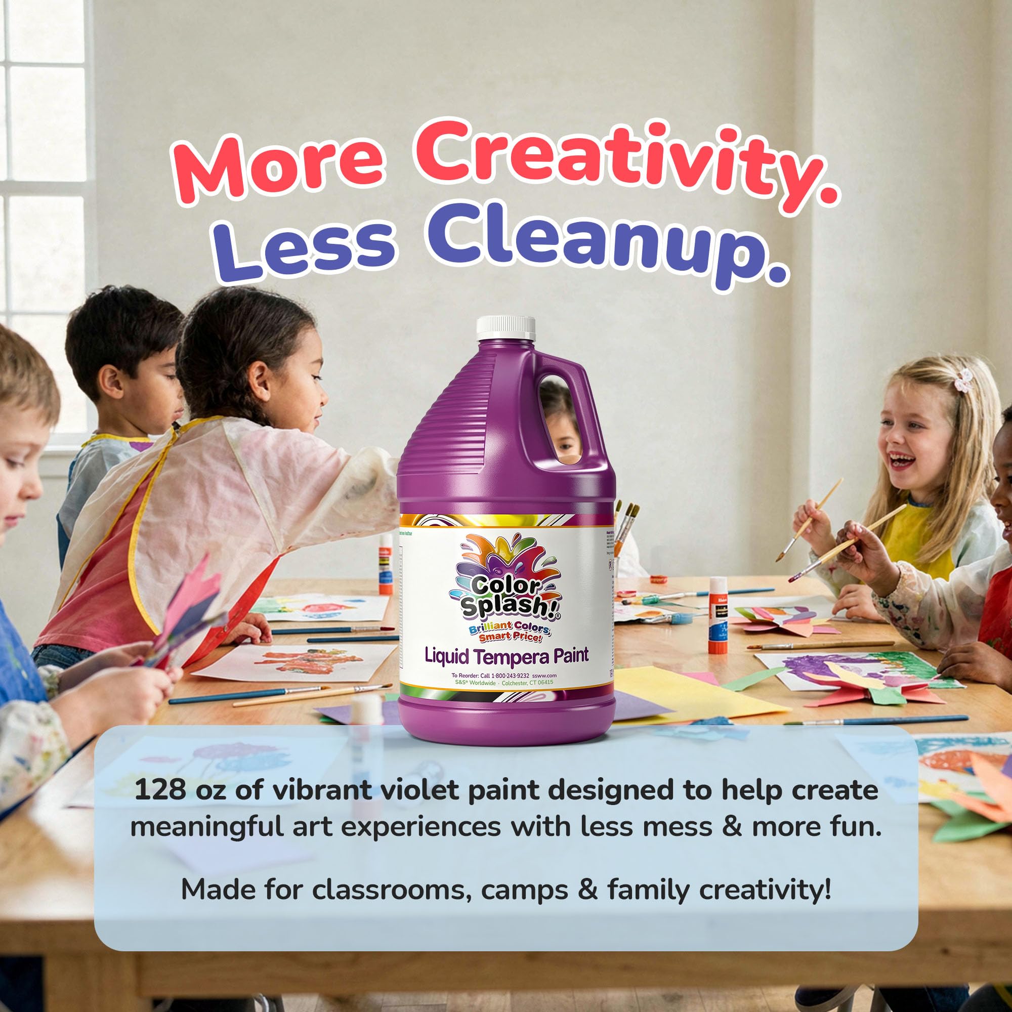 S&S Worldwide Violet Color Splash Tempera Peinture Gallon