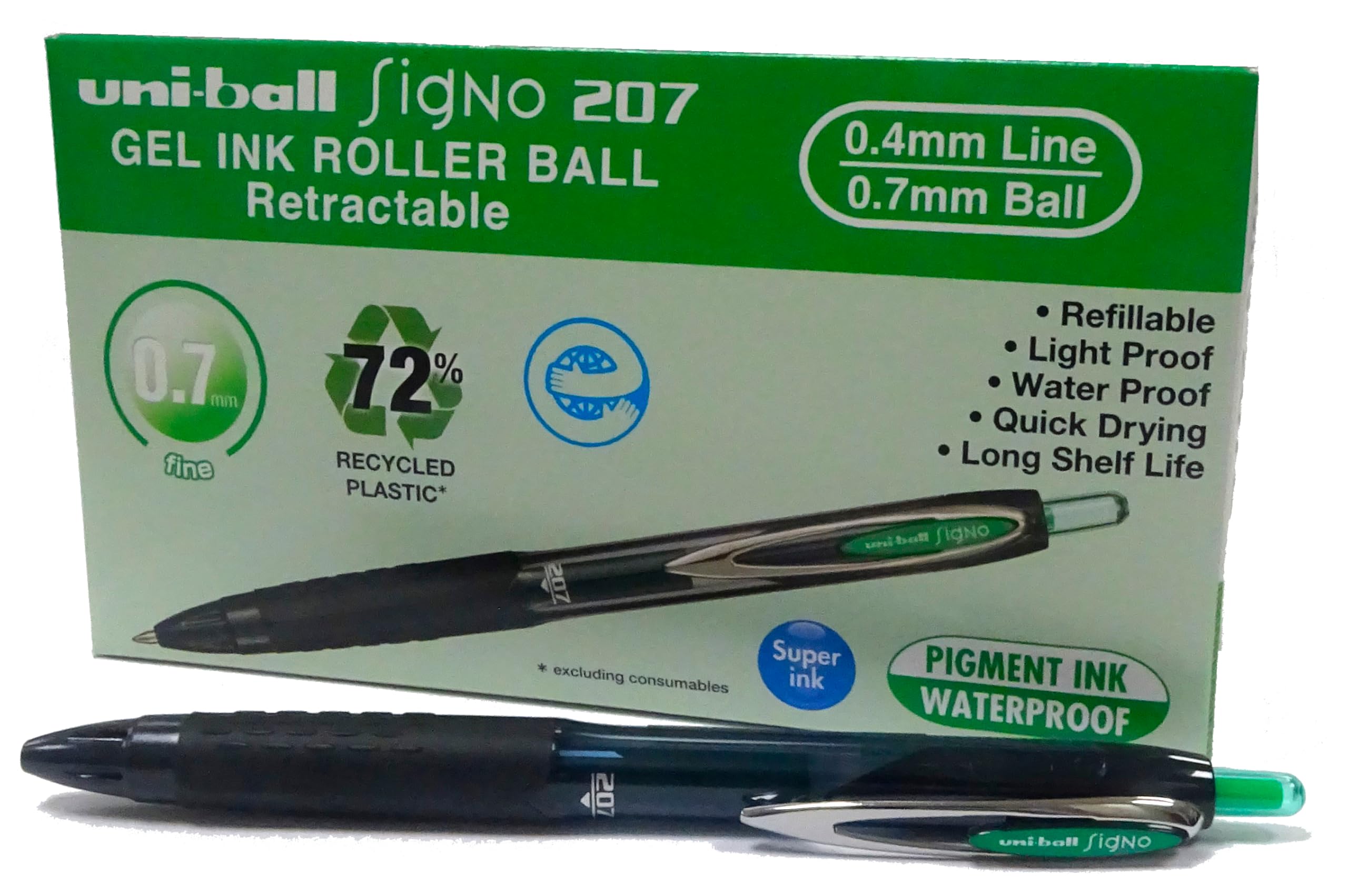 uni-ball Signo UMN-207E Gelkugelschreiber Green 0,7 mm