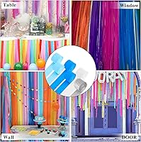 Vista 7 de Serpentinas de papel crepé, 6 rollos de papel crepé de 492 pies, paquete de 6 serpentinas de papel azul plateado y blanco para decoración de fiestas