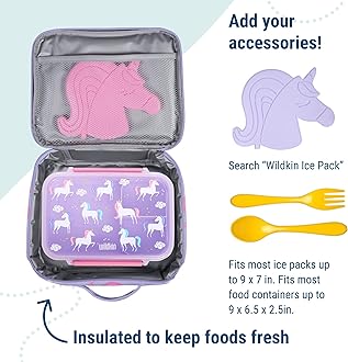 Wildkin Kids Insulated Lunch Box Bag for Boys & Girls, Reusable Kids Lunch Box is Perfect for Elementary, Ideal Size for Packing Hot or Cold Snacks for School & Travel Bento Bags (Confetti Peach)