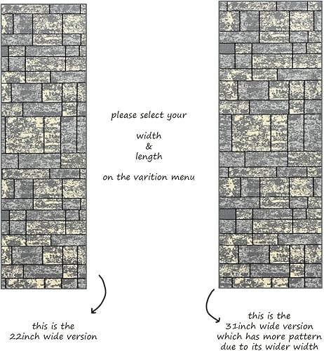 Miniatura 35 de Kapaqua Custom Size Grey Bohemian Kilim Rubber Backed Non-Slip Hallway Stair Runner Rug Carpet 31 inch Wide Choose Your Length 31in X 12ft