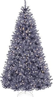 Best Choice Products 6ft Pre-Lit Charcoal Gray Christmas Tree, Full Artificial Holiday Decoration w/ 947 Branch Tips, 250 Lights, Foldable Base