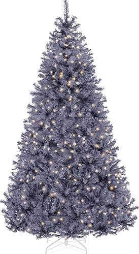 Miniatura 22 de Best Choice Products Árbol de Navidad azul bebé preiluminado de 6 pies, decoración navideña artificial completa con 947 puntas de rama, 250 luces