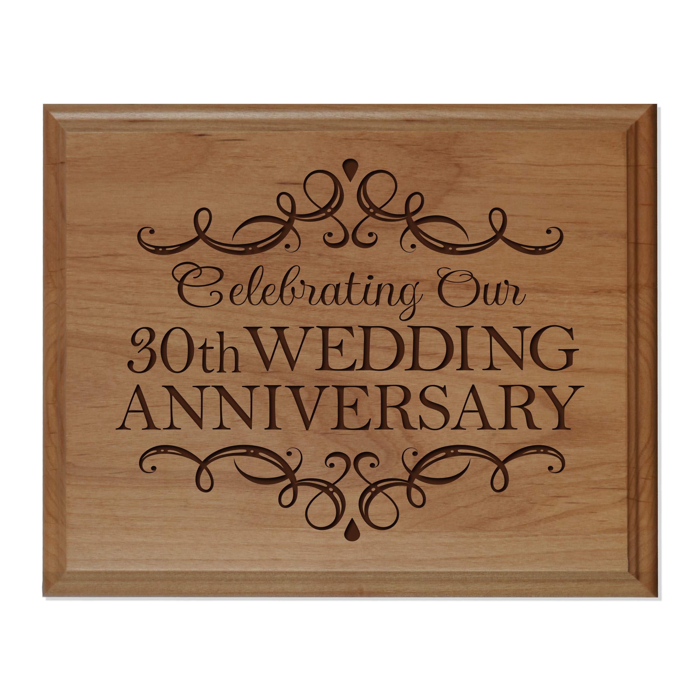 LifeSong Milestones 30th Wedding Anniversary Keepsake For Couple - Thirtieth Year Celebration For Husband and Wife 8“ x 10” Wall Plaque- 30 Year (Alder)