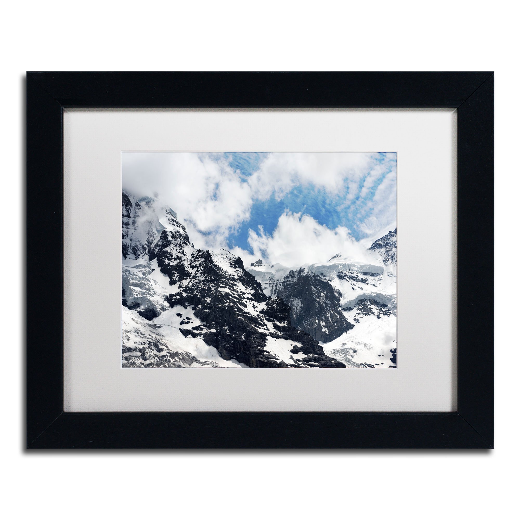Jungfraujoch Switzerland Artwork Philippe Sainte-Laudy in White Matte and Black Frame, 11 by 14-Inch