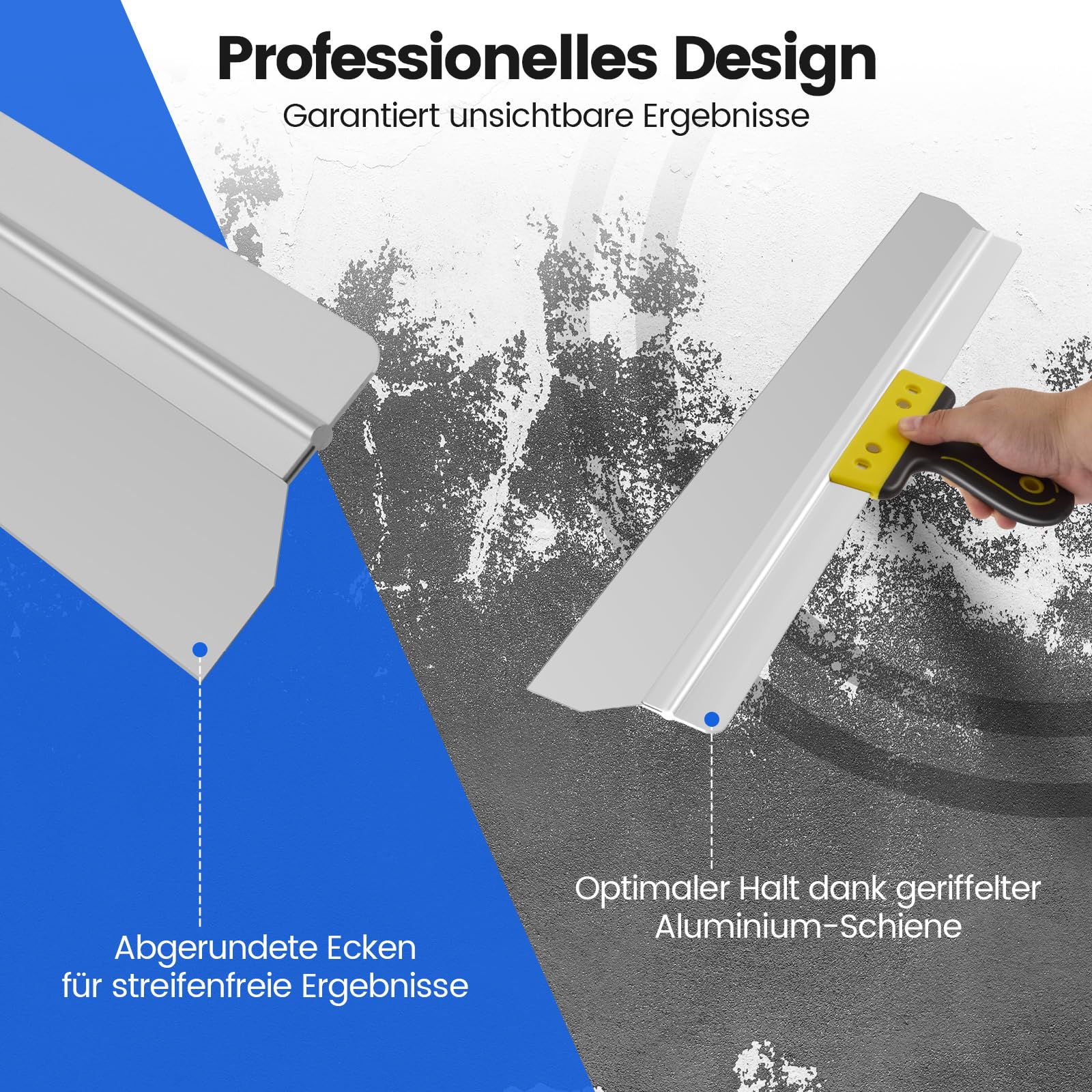 Couteau à Enduire, Couteau à Enduire En Acier Inoxydable Avec Manche Ergonomique éPaisseur Lame: 0,65 Mm, Largeur: 600 Mm Rouleau Truelle Plate Outil Pour Enduire Lisser Et RéNover Les Surfaces Sèches