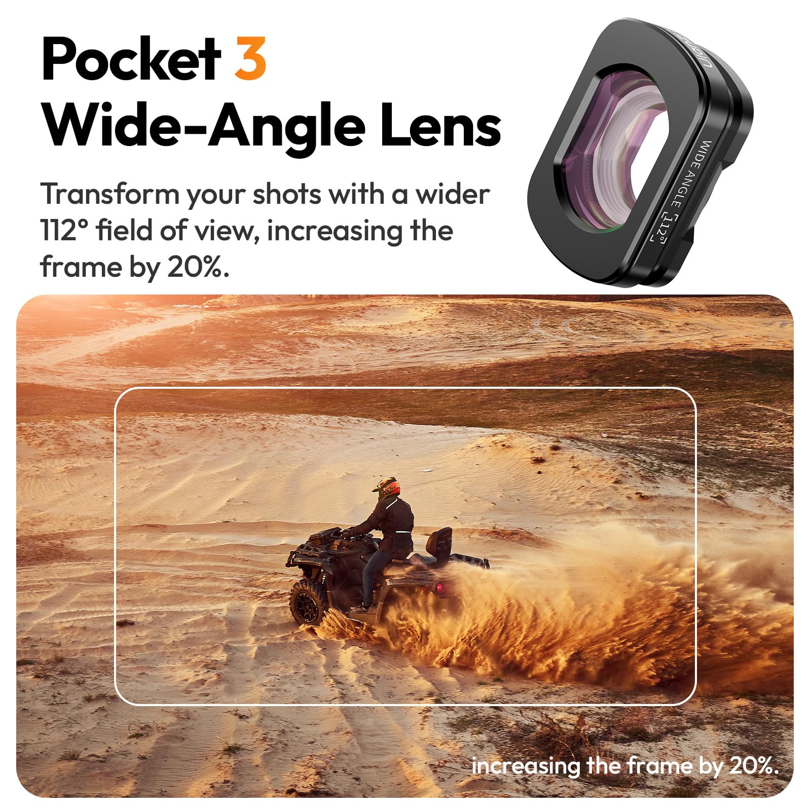 ULANZI Obiettivo grandangolare 112° 1,5X compatibile con DJI Osmo Pocket 3, attacco magnetico/multi-rivestimento/vetro ottico
