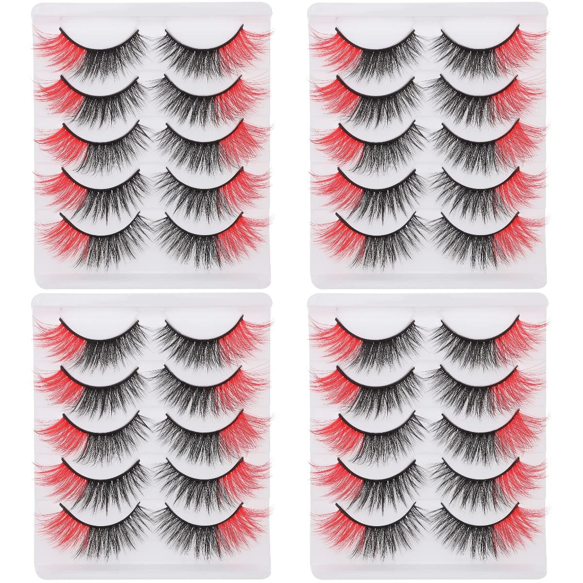 LALAFINA 20paia Ciglia Finte Naturali Con Scatola Estensioni Di Ciglia Riutilizzabili Per Look Intenso e Volume Aggiunto Per Uso Semipermanente