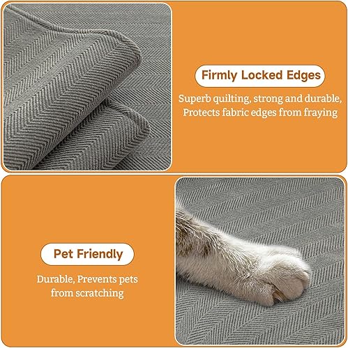 Miniatura 3 de OTOB Funda de sofá de felpilla para perros, lavable, antideslizante, apta para mascotas y niños, protector de muebles para todos los estilos de