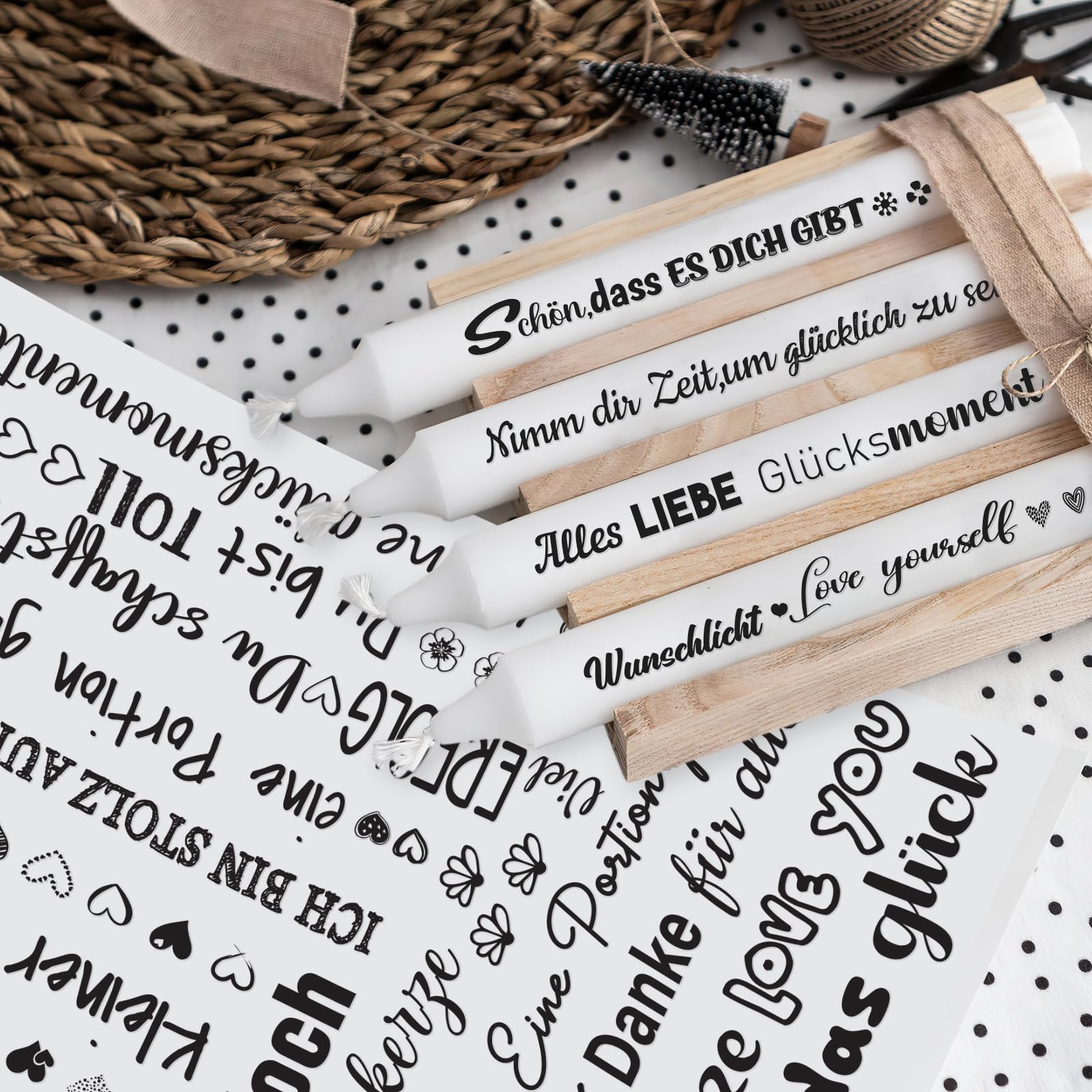 Adesivi Rub-On A Forma Di Cuore - Per Decorare Vetro, Legno E Ceramica, Fai Da Te