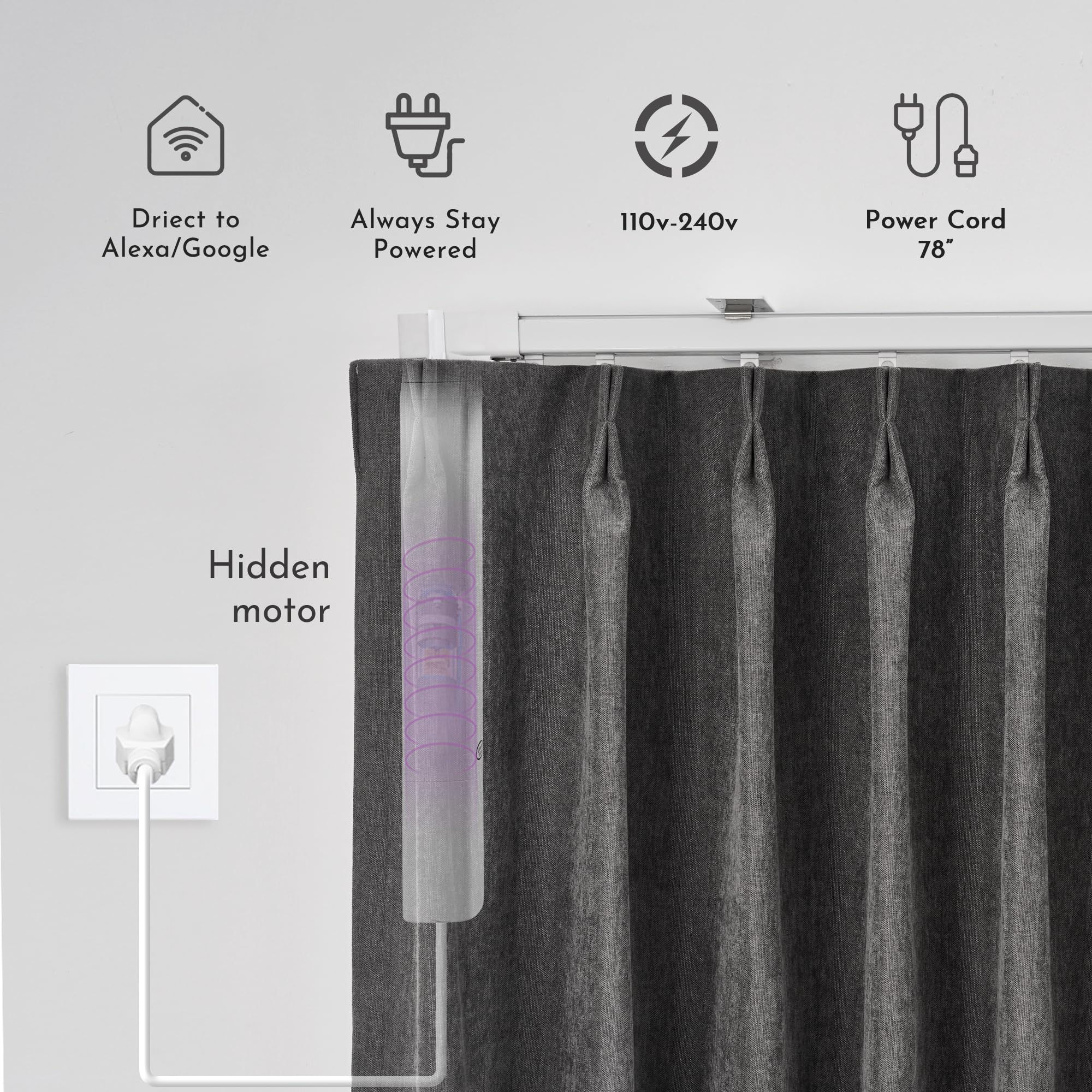 Amazon.com: Graywind Smart Curtain Set Compatible with Alexa