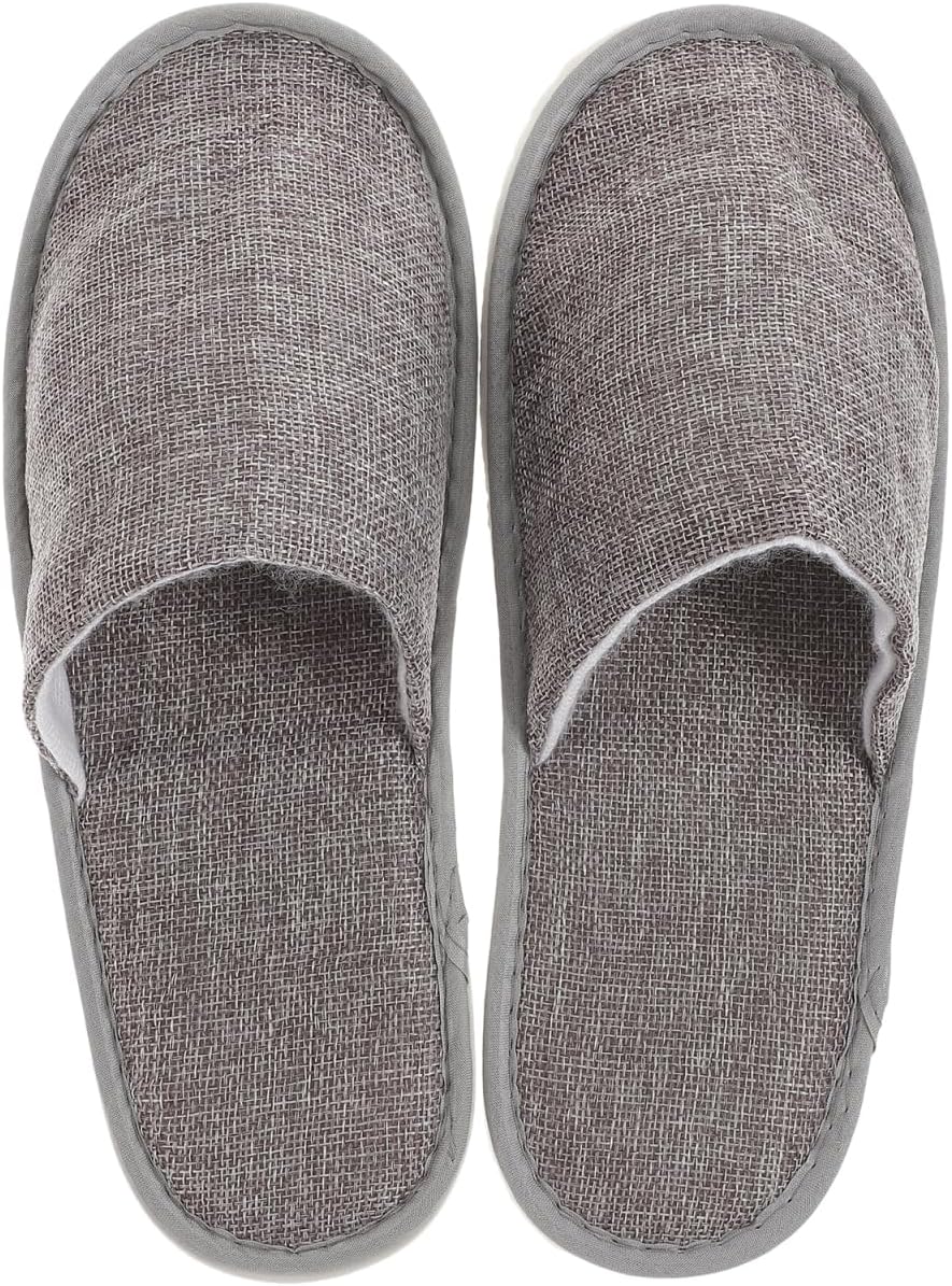 BESPORTBLE Foldable Travel Slippers for Men Women - Portable Machine Washable Hotel Footwear, Lightweight Compact Spa Slippers for Long Flight, Indoor Guest House, Hospital, Grey - Amazon product rated Grade D