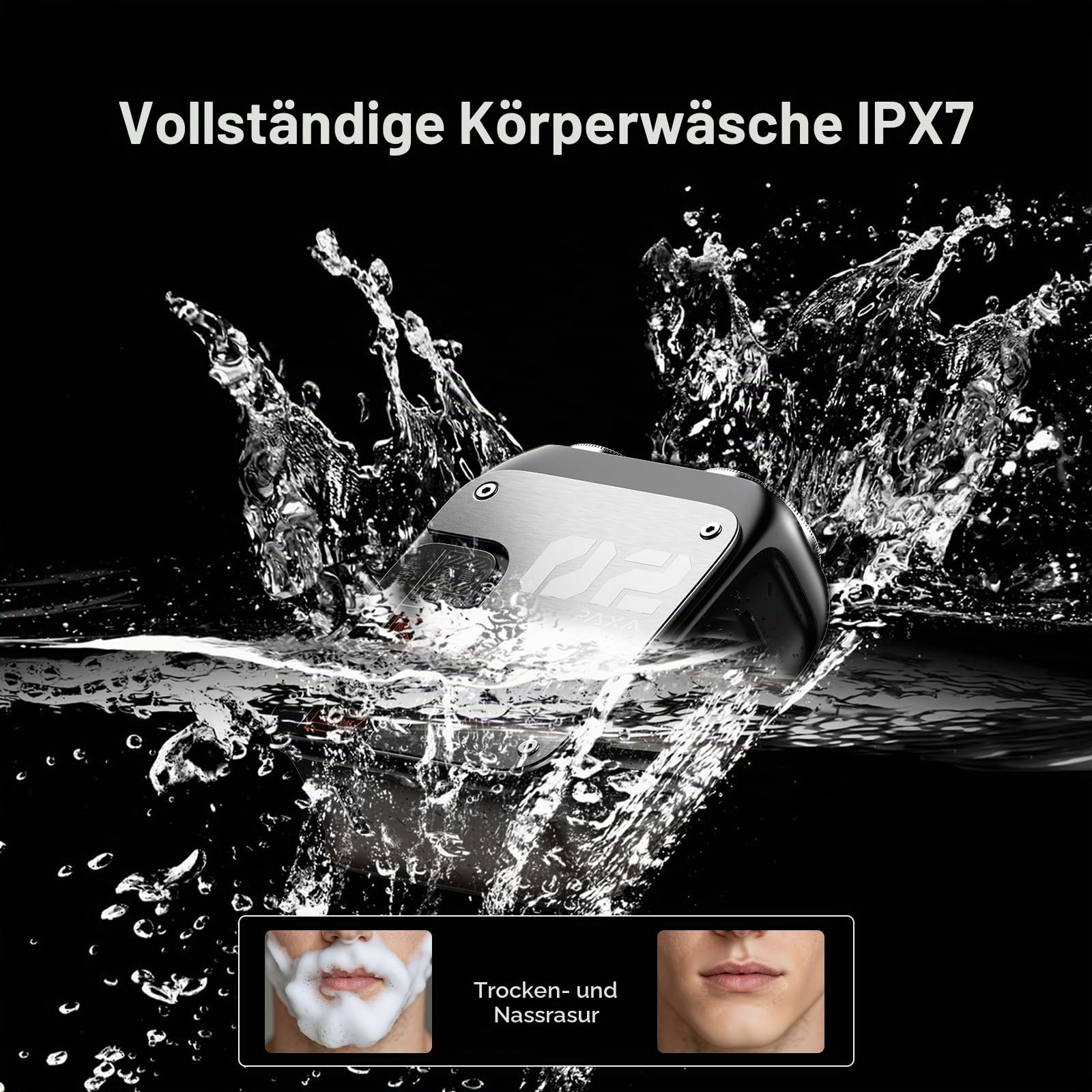 PAXA T01 Rasierer Herren Elektrisch,9000 U/Min Kompakter Elektrorasierer,IPX7 Rotationsrasierer Mini Rasierer Herren Nass-&Trockenrasur,Magnetische Kappe,USB-C Aufladbar Für Zuhause,Auto,Reise,Grigio