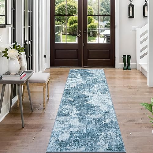 Miniatura 112 de Alfombra de área para sala de estar: alfombra lavable de 5 x 7 con respaldo antideslizante, no desprende pelo, resistente a las manchas, plegable