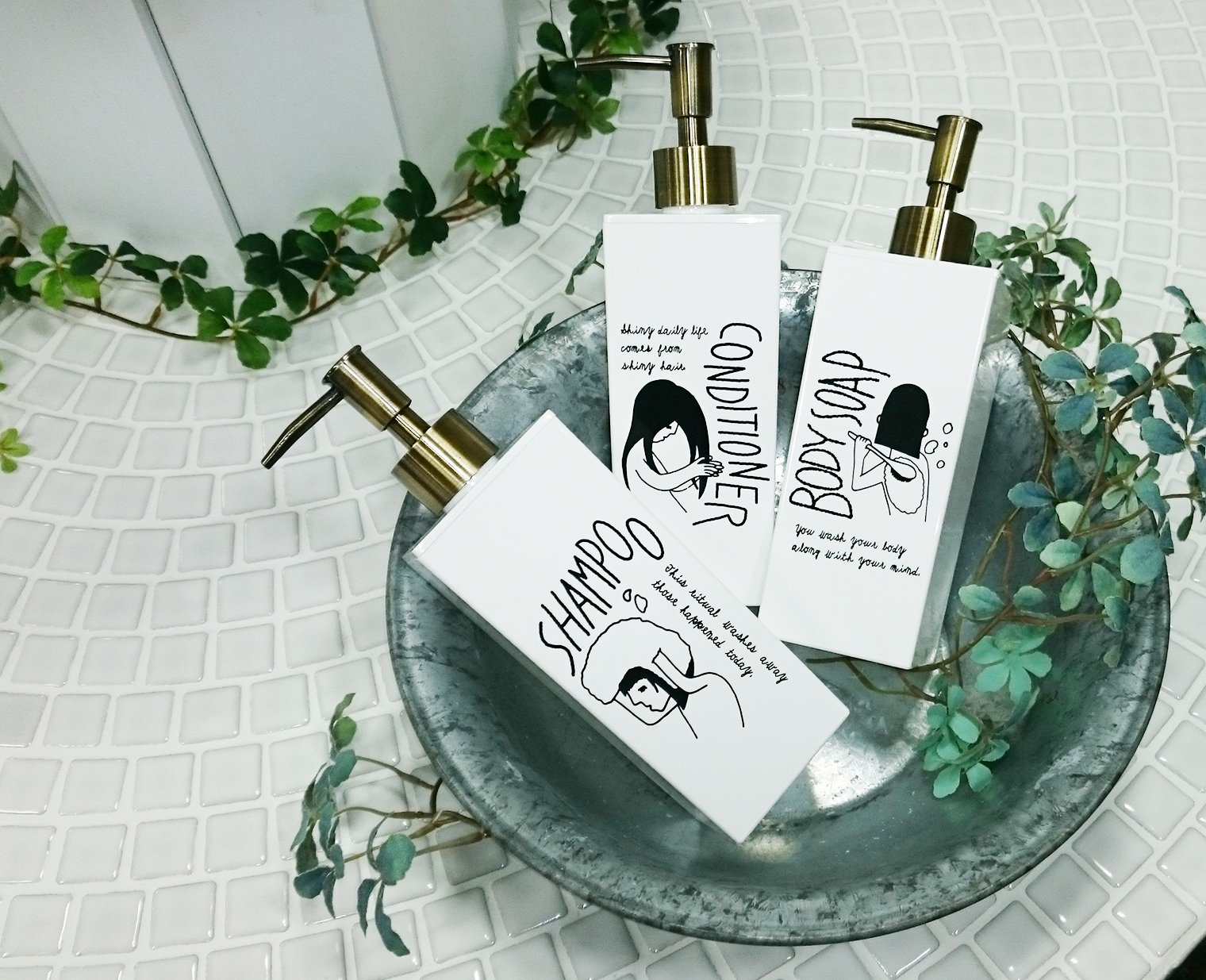 Doodle Dispenser Refill Bottle, Square, Large, 16.9 fl oz (500 ml), Body Soap