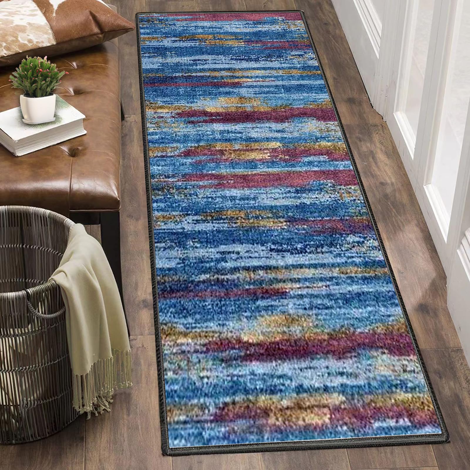Dywan do długiego korytarza 70 x 400 cm antypoślizgowy chodnik kuchenny Chłonny dywanik wejściowy dywanik do przedpokoju, dywanik kuchenny, dywanik do przedpokoju, kuchni, salonu, sypialni