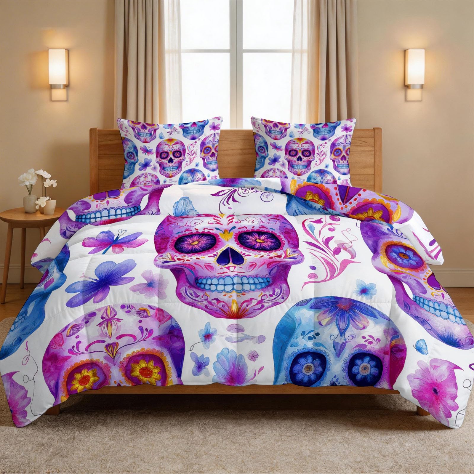 Couette 4 saisons douce et matelassée 200x200 avec 2 taies d'oreiller