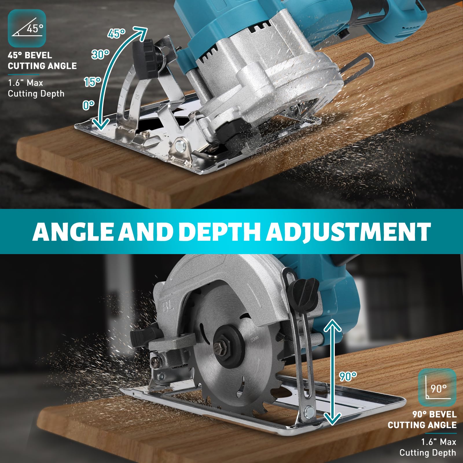 Sega Circolare Senza Spazzole 18V - Compatibile Makita Con Display Digitale