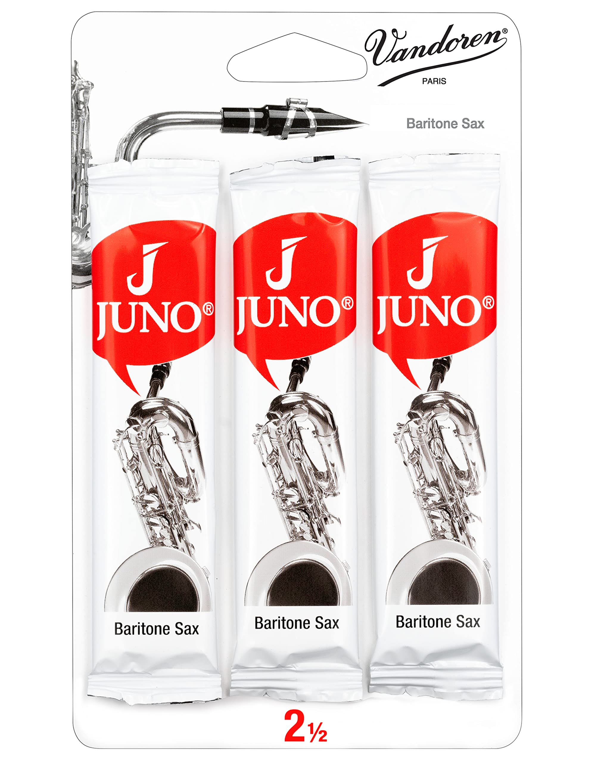 RolandVandoren Juno Bari Sax, 3 Card, 2 Baritone Saxophone Reeds (JSR812/3)