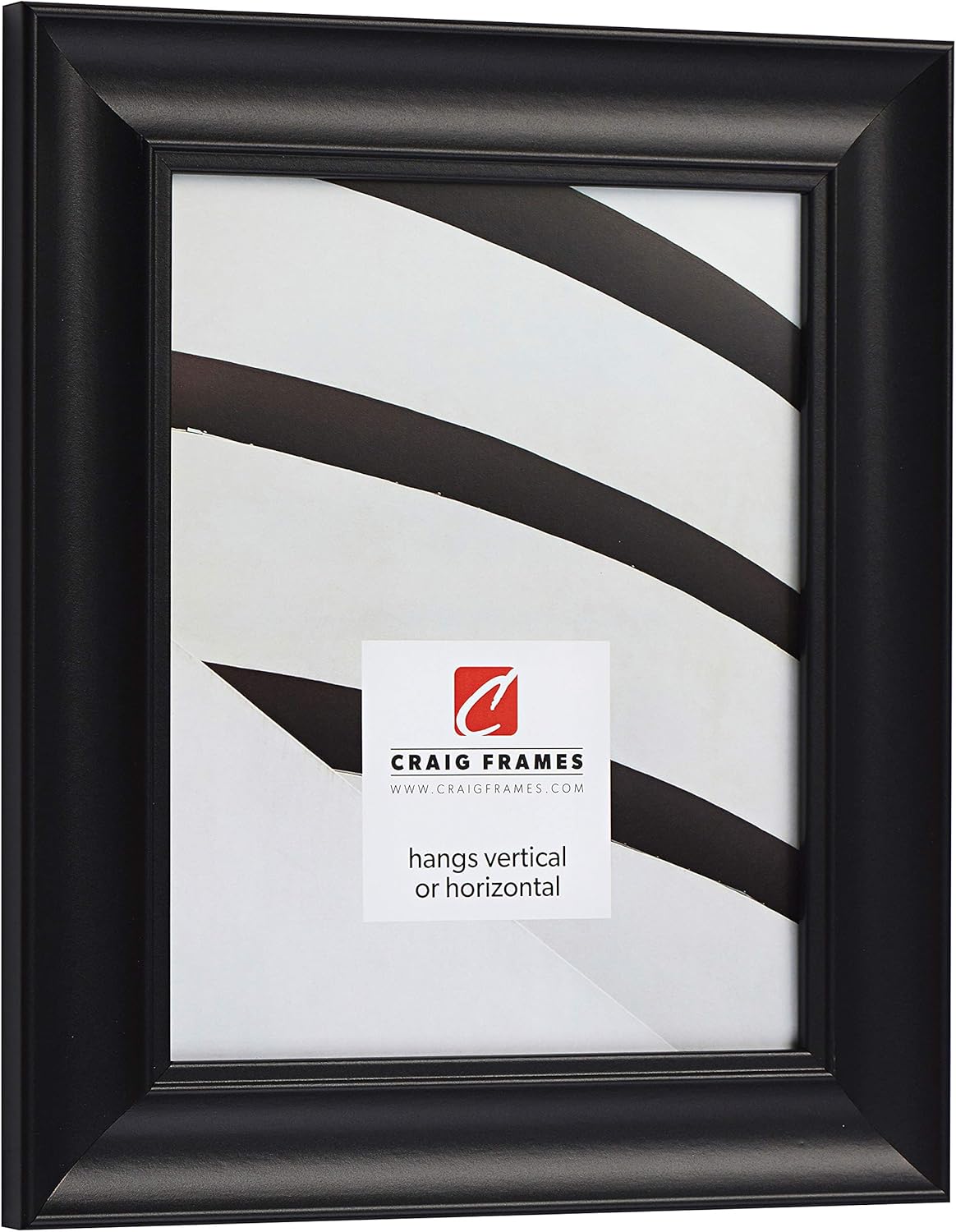 Craig Frames Vintage Revival, Satin Black Picture Frame, 8 x 10 Inch