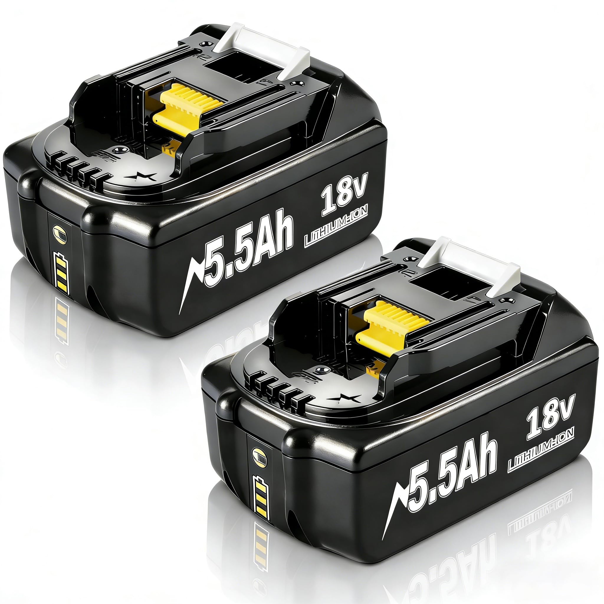 2X 18V 8.0Ah Akku für Makita, Powtree Ersatzakku für Makita 18V BL1860B Kompatibel mit BL1860 BL1850 BL1850B BL1840 BL1840B BL1830 BL1830B BL1815 LXT Akku-Elektrowerkzeuge mit LED-Anzeige