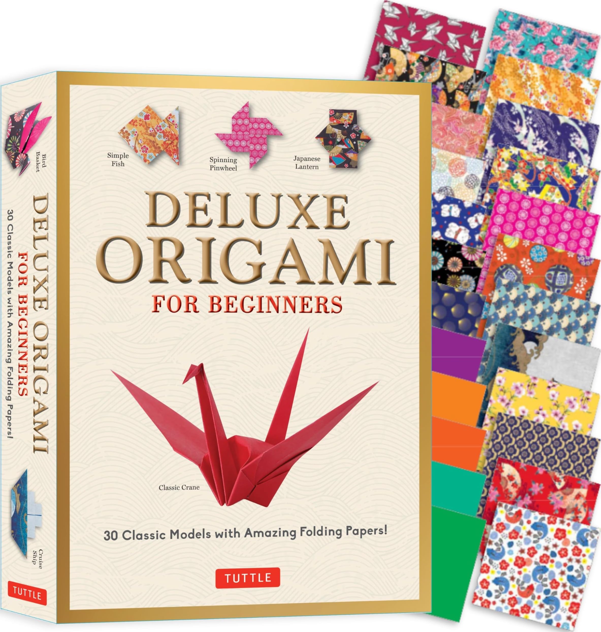Deluxe Origami for Beginners Kit: 30 Classic Models with Amazing Folding Papers