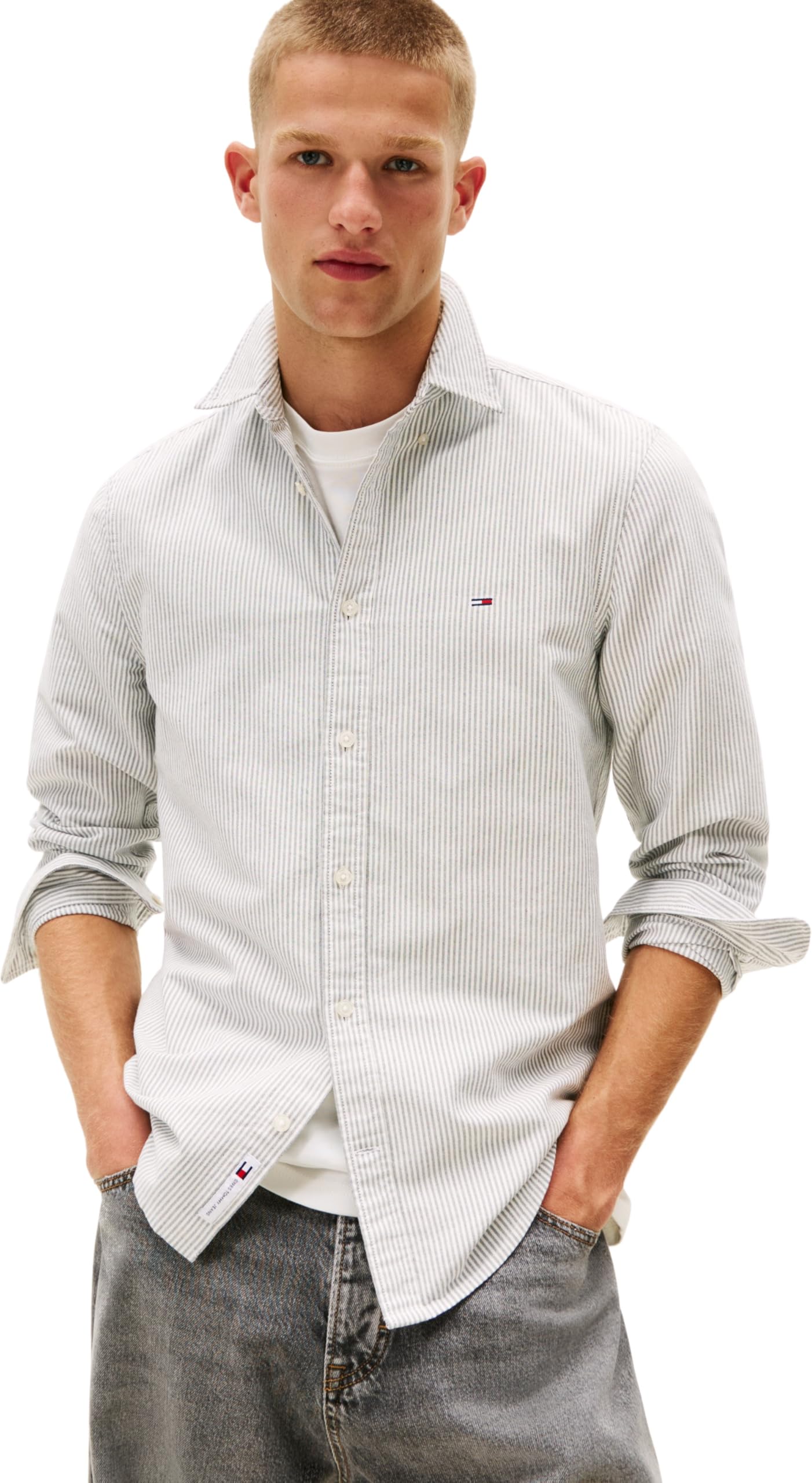 Tommy Jeans Men’s Slim Fit Stripe Oxford Shirt
