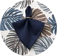 Sousplat 4 Capas 4 Bases MDF 35 cm 4 Guardanapos e 4 Porta Guardanapos (Costela Azul Guard Azul)