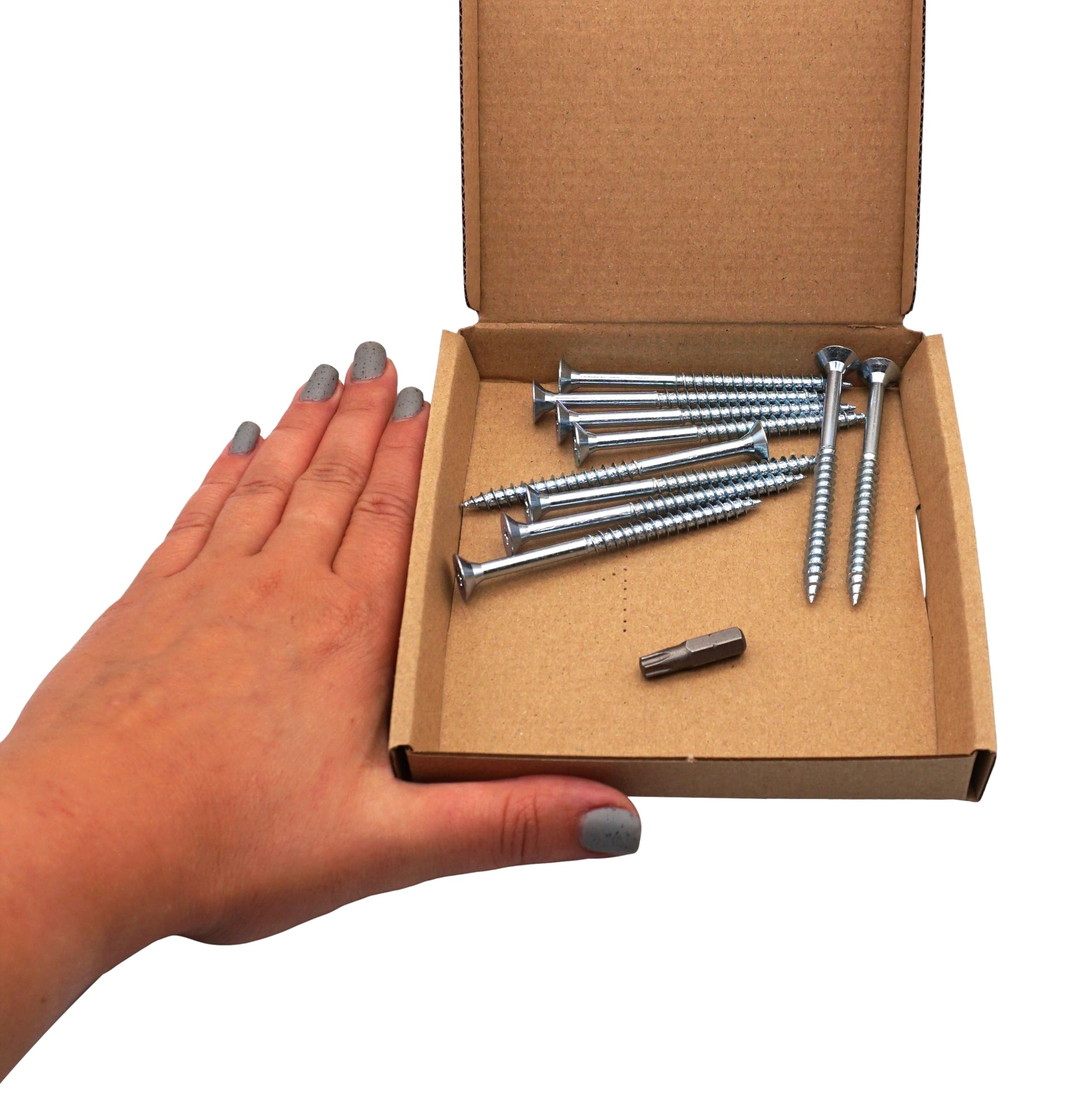 SKIR'CO (10 pcs) Zinc Plated Steel Wood Screws 6.0 x 80 mm, Torx Countersunk Head Screws, Chipboard Screws, Partially Threaded - Image 4