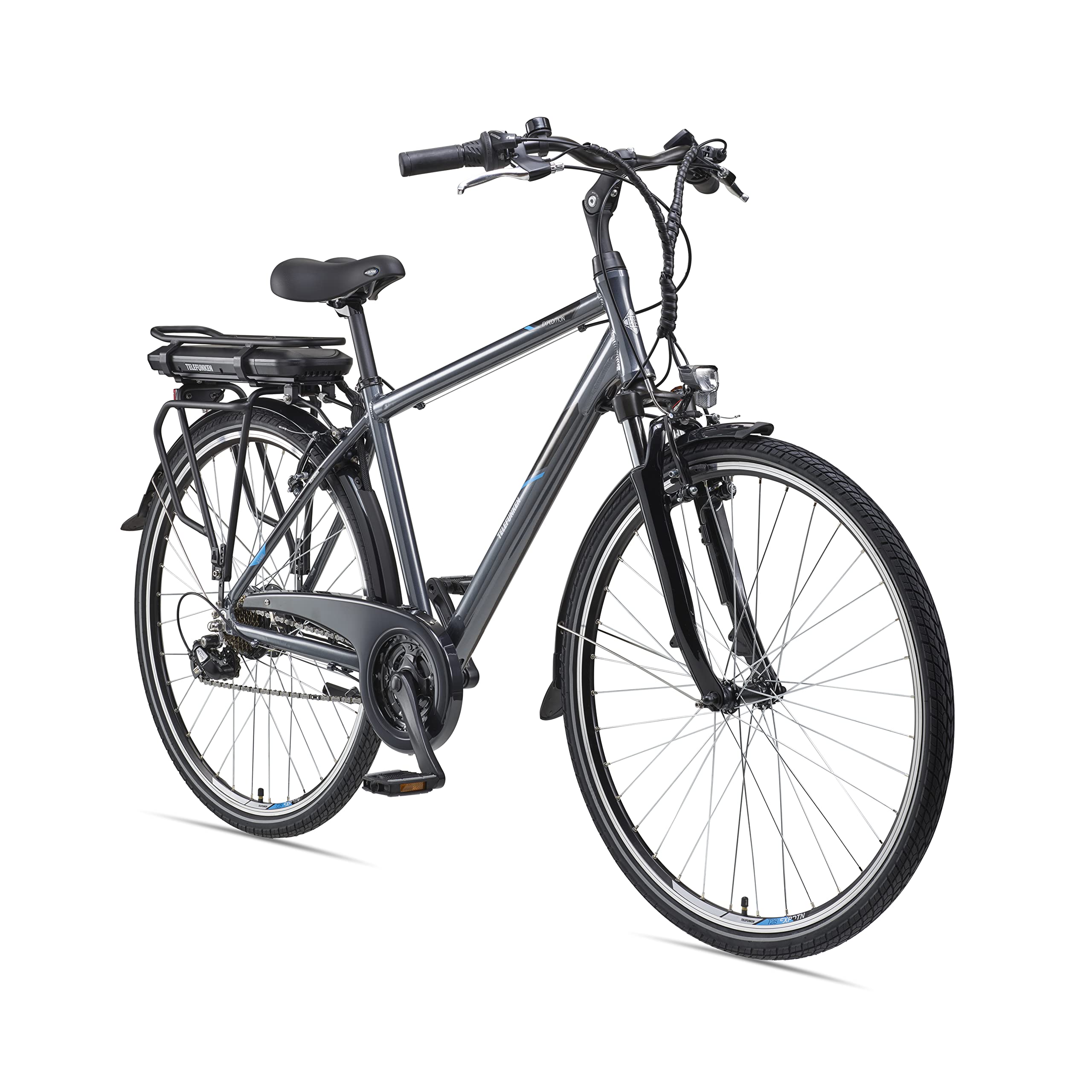 TELEFUNKEN E-Bike 28 Zoll für Damen & Herren | Trekking-Fahrrad mit 21-Gang Kettenschaltung | Elektrofahrrad mit 250W Hinterradmotor und Li-Ion-Akku | Pedelec mit V-Bremsen und LED-Beleuchtung
