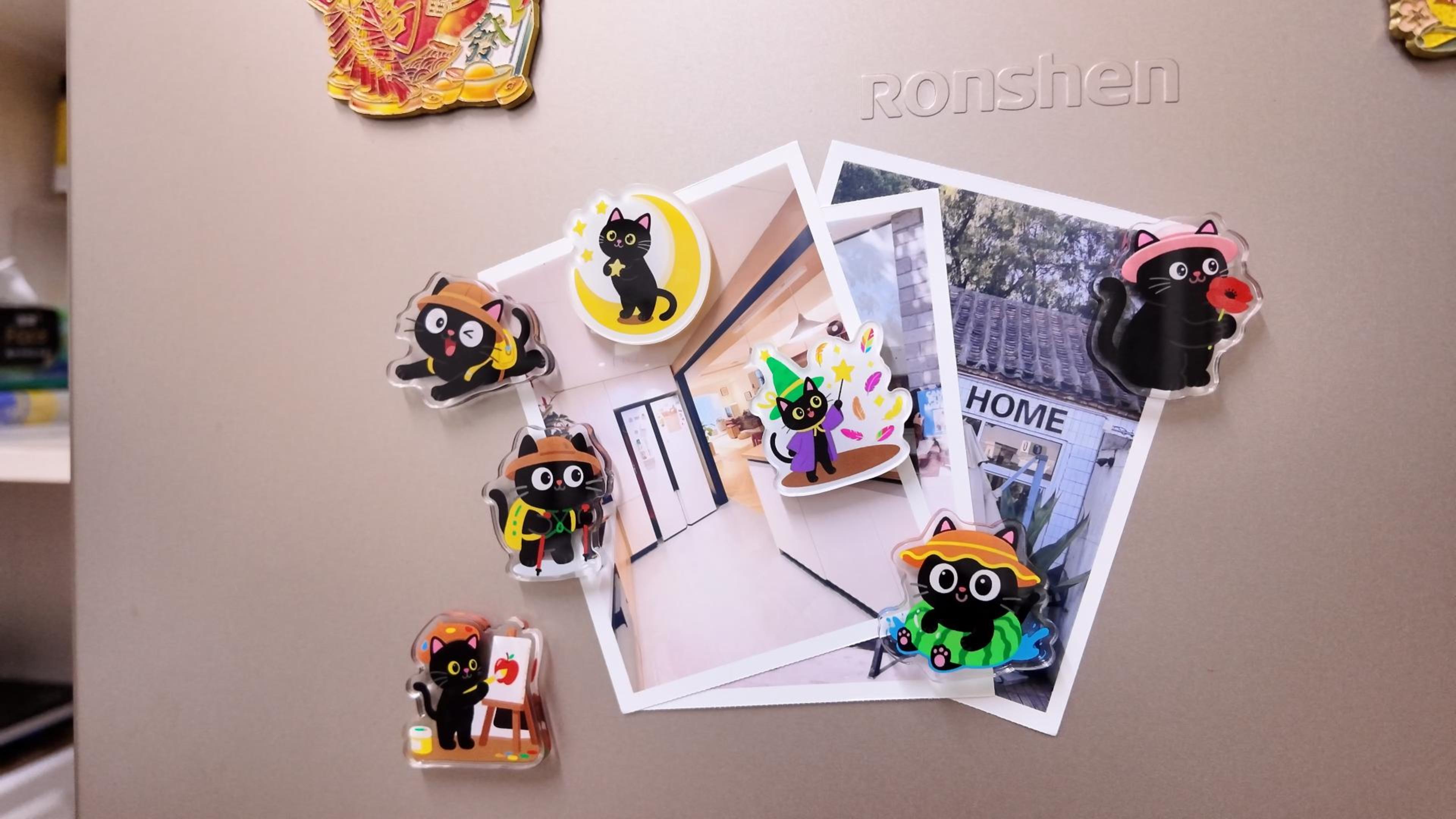 Set de 8 imanes decorativos de gato para refrigerador miniatura 7