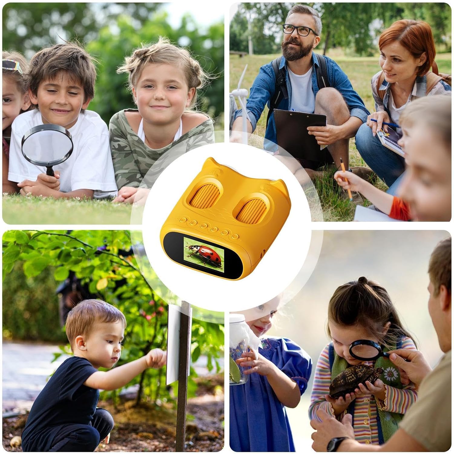 Educational Kids Microscope, 1000x Magnification Tool, 5.12x4.72x3.15 Inch Pocket Device with Digital Lens, Outdoor Science Gadget, Mini Optical Scope with Portable Design, Student Toy Boys