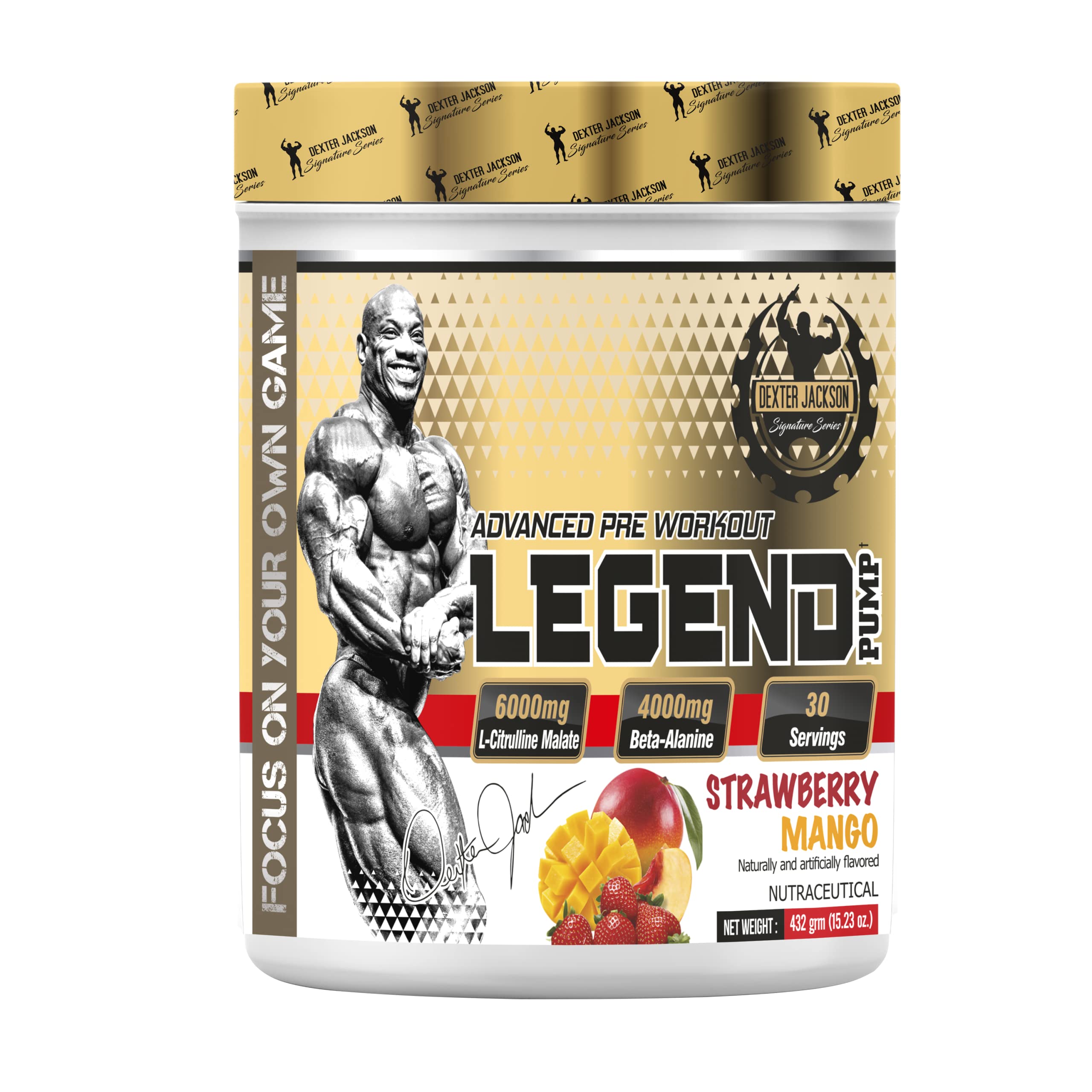 Dexter Jackson Legend Pump Pre-Workout - Strawberry Mango Flavor | Advanced Formula | 432g, 30 Servings-image-13